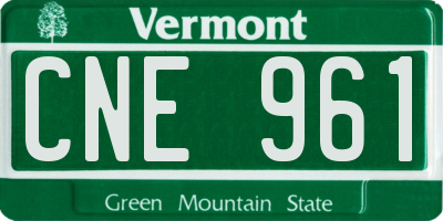 VT license plate CNE961