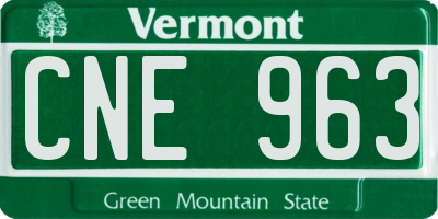 VT license plate CNE963