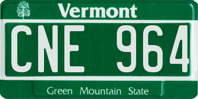 VT license plate CNE964