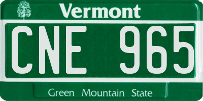 VT license plate CNE965