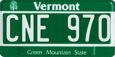VT license plate CNE970