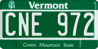 VT license plate CNE972