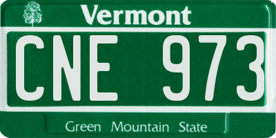 VT license plate CNE973