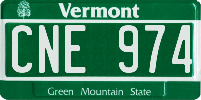 VT license plate CNE974
