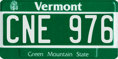 VT license plate CNE976