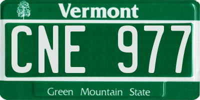 VT license plate CNE977