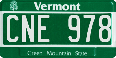 VT license plate CNE978