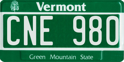 VT license plate CNE980