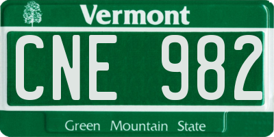 VT license plate CNE982