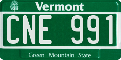 VT license plate CNE991