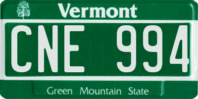 VT license plate CNE994