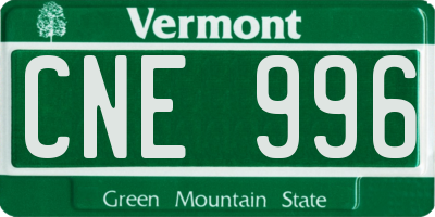 VT license plate CNE996