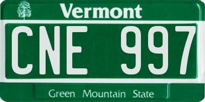 VT license plate CNE997