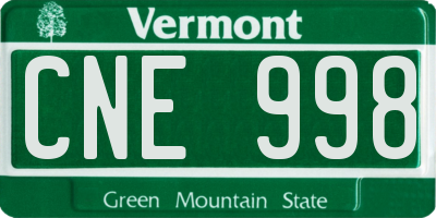 VT license plate CNE998
