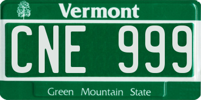 VT license plate CNE999