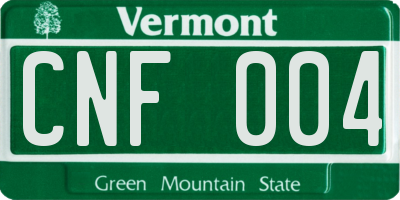 VT license plate CNF004