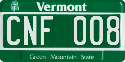 VT license plate CNF008