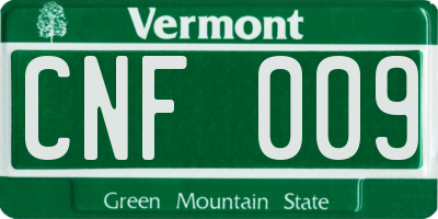 VT license plate CNF009