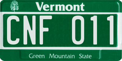VT license plate CNF011