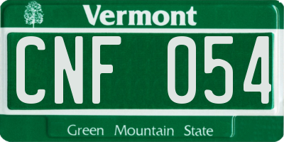 VT license plate CNF054