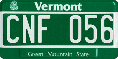 VT license plate CNF056