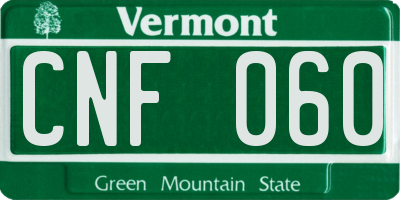 VT license plate CNF060