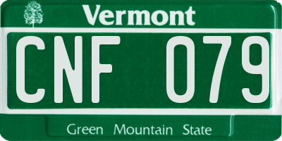 VT license plate CNF079