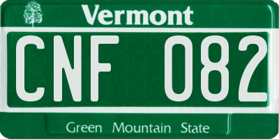 VT license plate CNF082