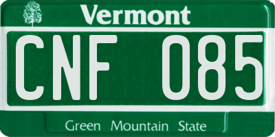 VT license plate CNF085