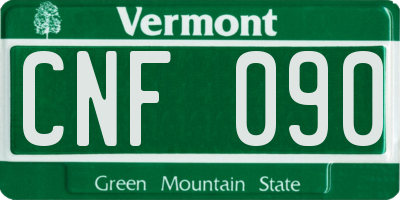 VT license plate CNF090