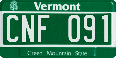 VT license plate CNF091