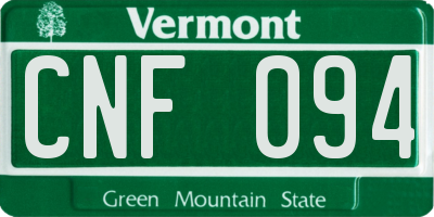 VT license plate CNF094