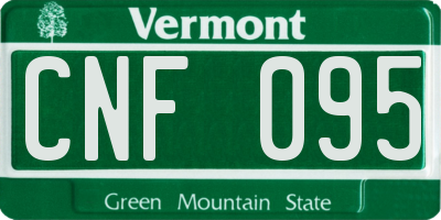 VT license plate CNF095