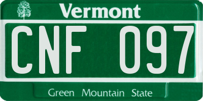 VT license plate CNF097