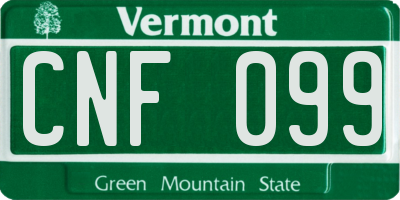 VT license plate CNF099