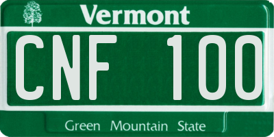 VT license plate CNF100