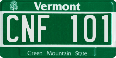VT license plate CNF101
