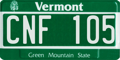 VT license plate CNF105