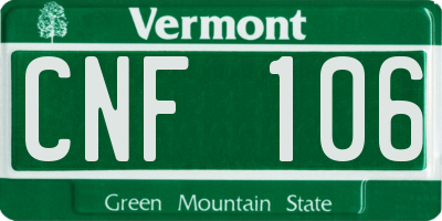 VT license plate CNF106
