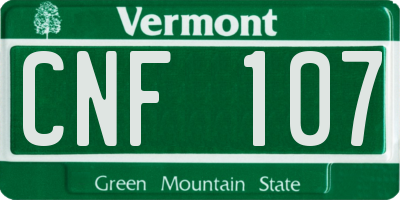 VT license plate CNF107