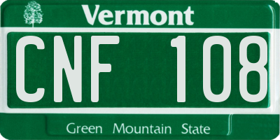 VT license plate CNF108