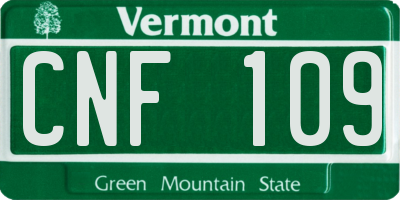 VT license plate CNF109