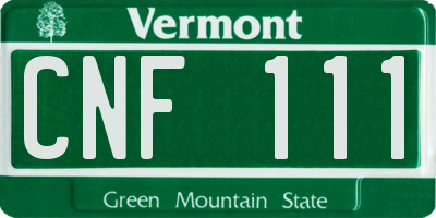 VT license plate CNF111