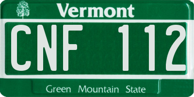 VT license plate CNF112