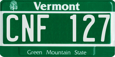 VT license plate CNF127