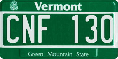 VT license plate CNF130