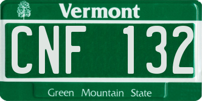 VT license plate CNF132