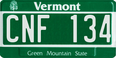 VT license plate CNF134