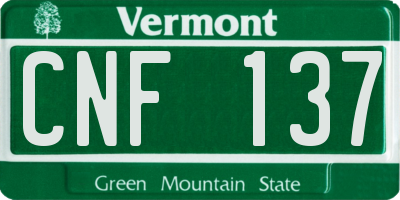 VT license plate CNF137