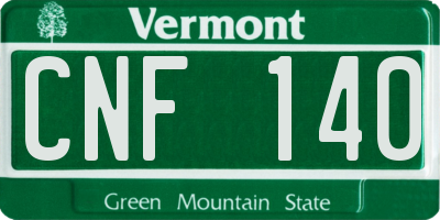 VT license plate CNF140
